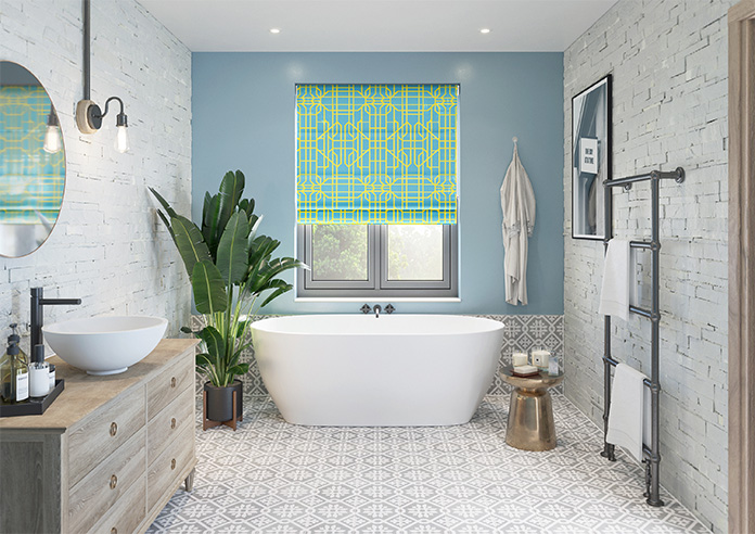 Bamboo Candy, Yellow Blue - Roman Blind - Image 8